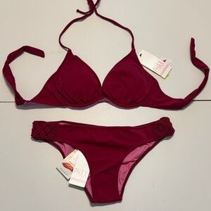 Phax bikini Burgundy Bikini Set NWT top is a medium bottoms a small